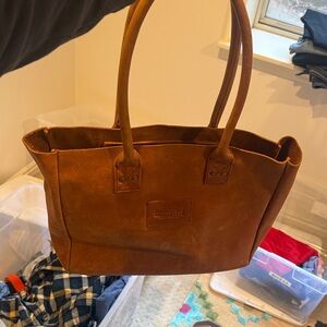 Parker Tan Leather Tote Bag